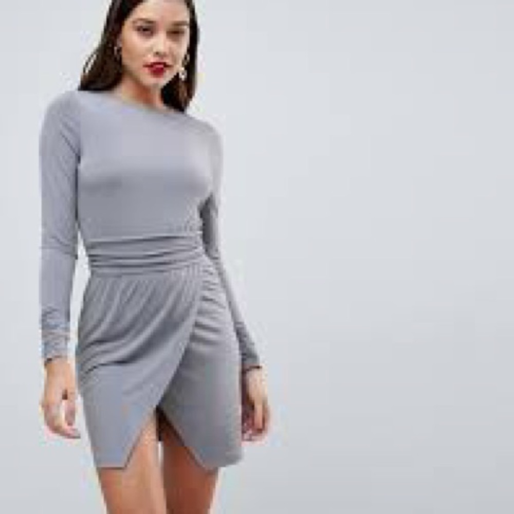 ASOS Wrap Mini Dress with Ruched Details
